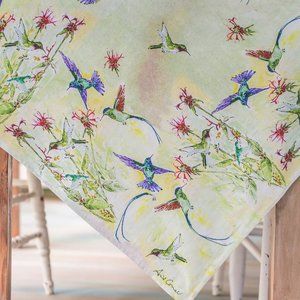 April Cornell Hummingbird Tablecloth 54x54 NWT